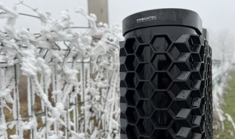 Colonne infrarouge RADIO Connect EVOLUTION intacte malgré le givre et la glace